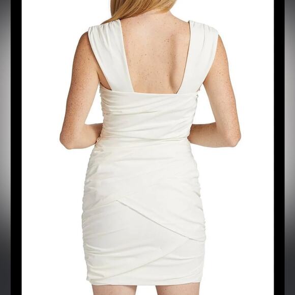 Cinq Á Sept Desiree Bandage Bridal Mini Dress In Ivory - Picture 7 of 14